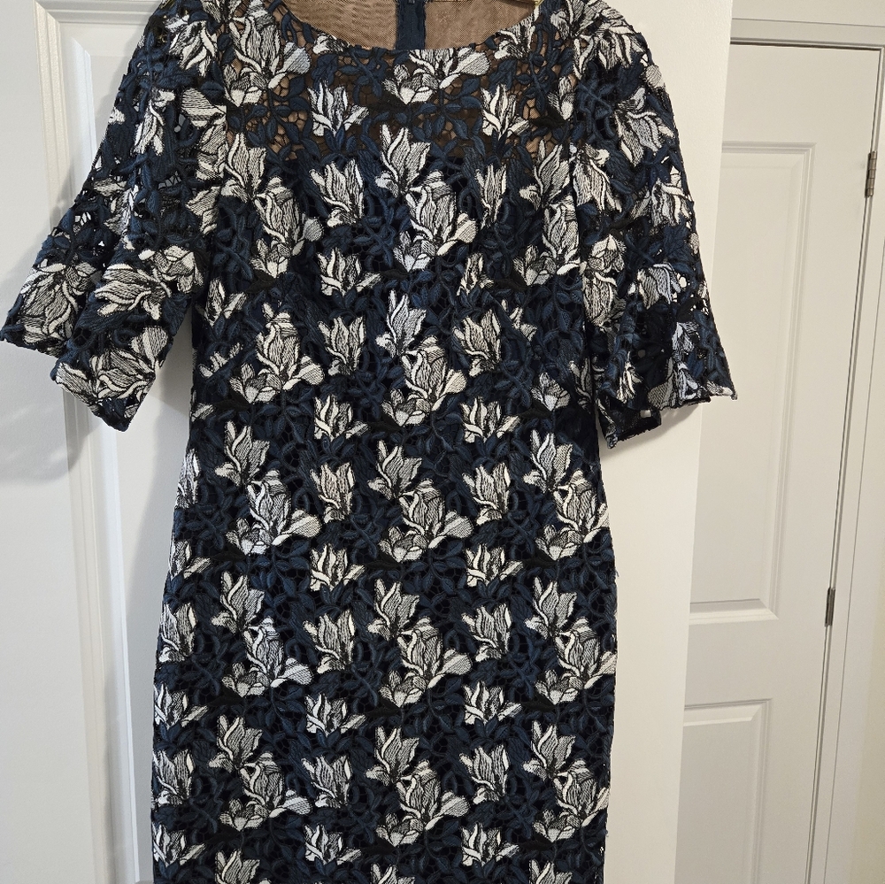 Ralph Lauren size 8 teal/green and white lace dress